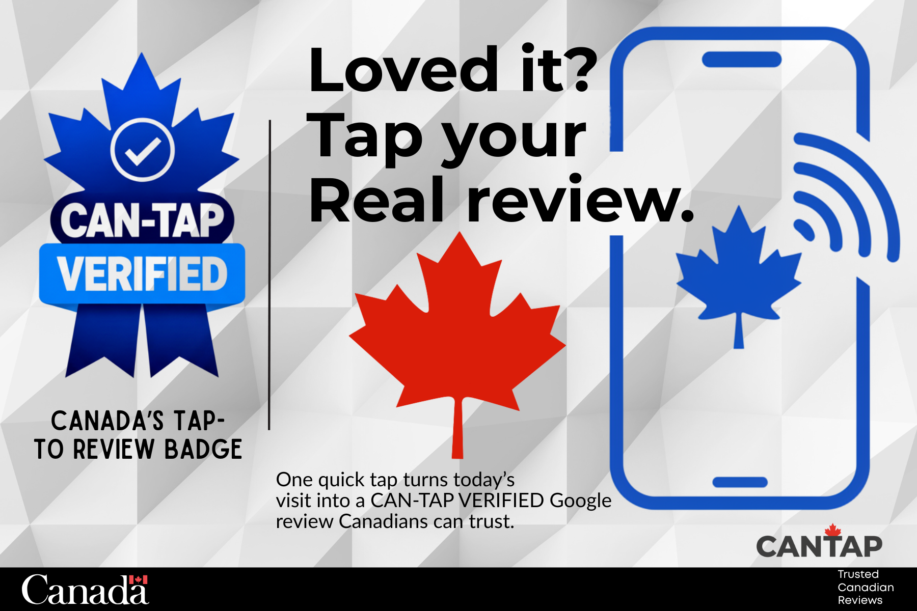 CAN-TAP Verified review sign artwork